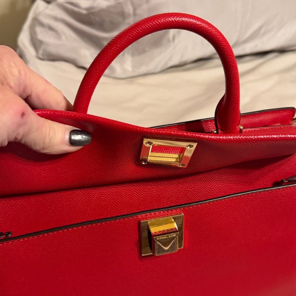 Michael Kors Cherry Red Satchel - Picture 11 of 13
